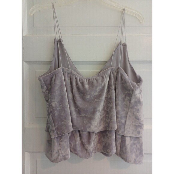Express womens gray crushed velvet velour cami M party club holiday crop top - Picture 5 of 10